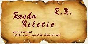 Raško Miletić vizit kartica